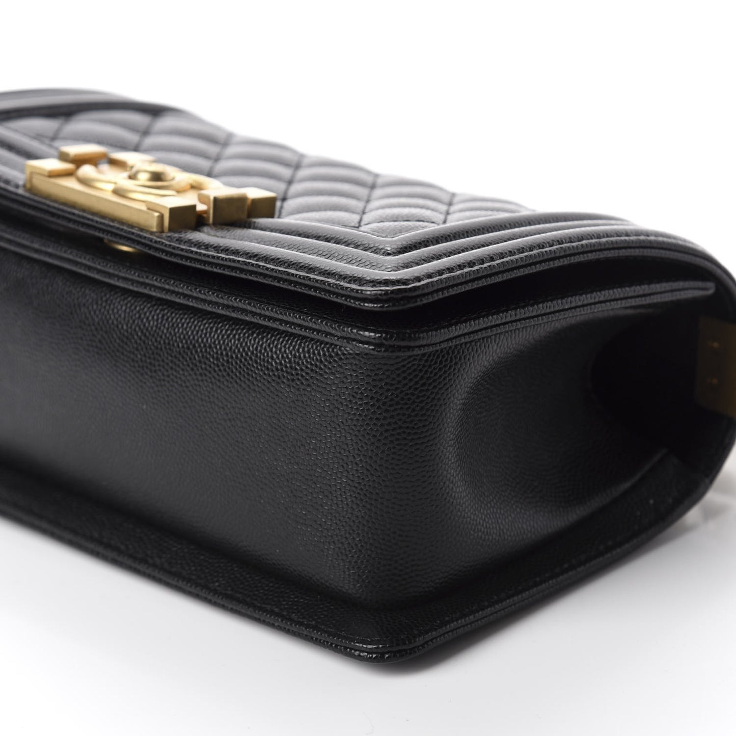 Caviar Quilted Small Boy Flap Black