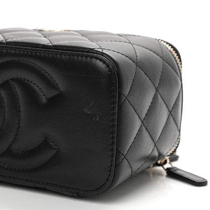Chanel Lambskin Quilted Small Top Handle Vanity Case With Chain Black 10 of 11