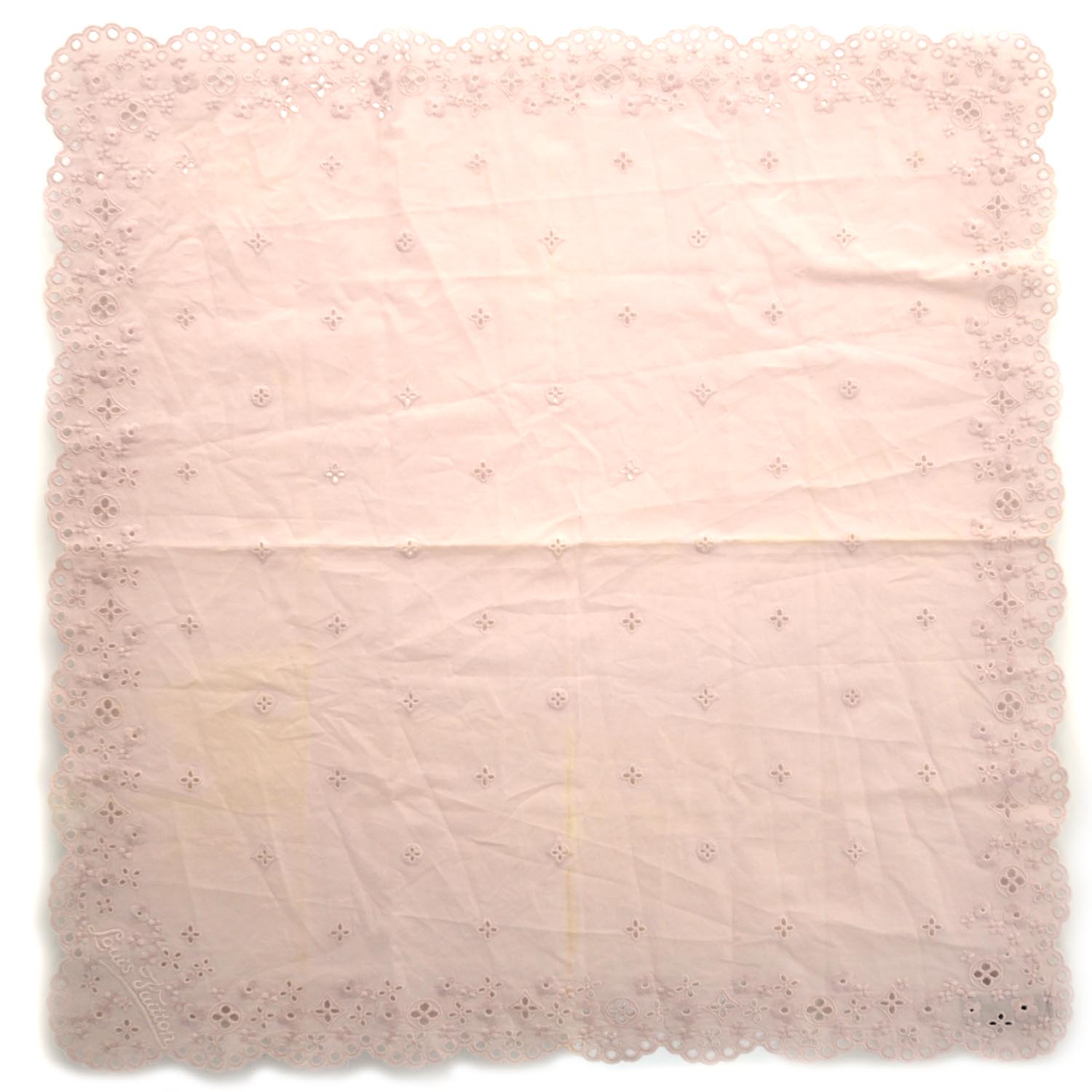 Louis Vuitton Embroidered Eyelet Bandana Scarf Pink 1 of 6