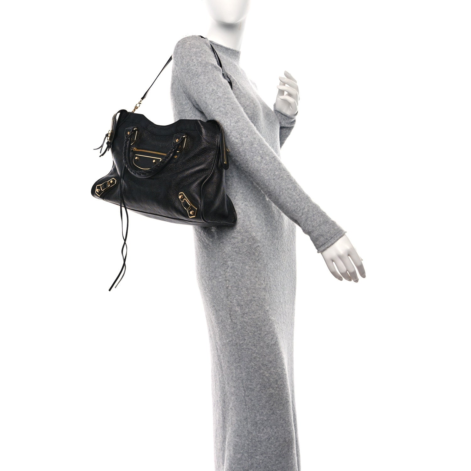 Balenciaga Chevre Gold Metallic Edge Hardware City Black 2 of 8