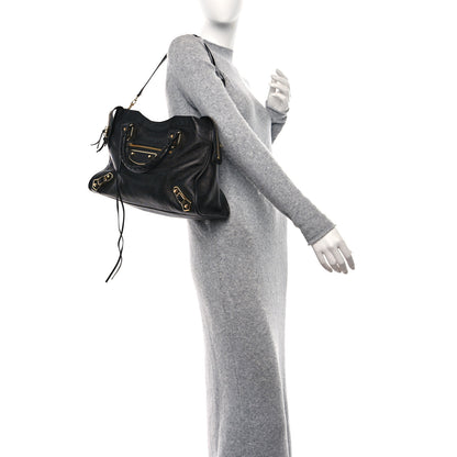 Balenciaga Chevre Gold Metallic Edge Hardware City Black 2 of 8