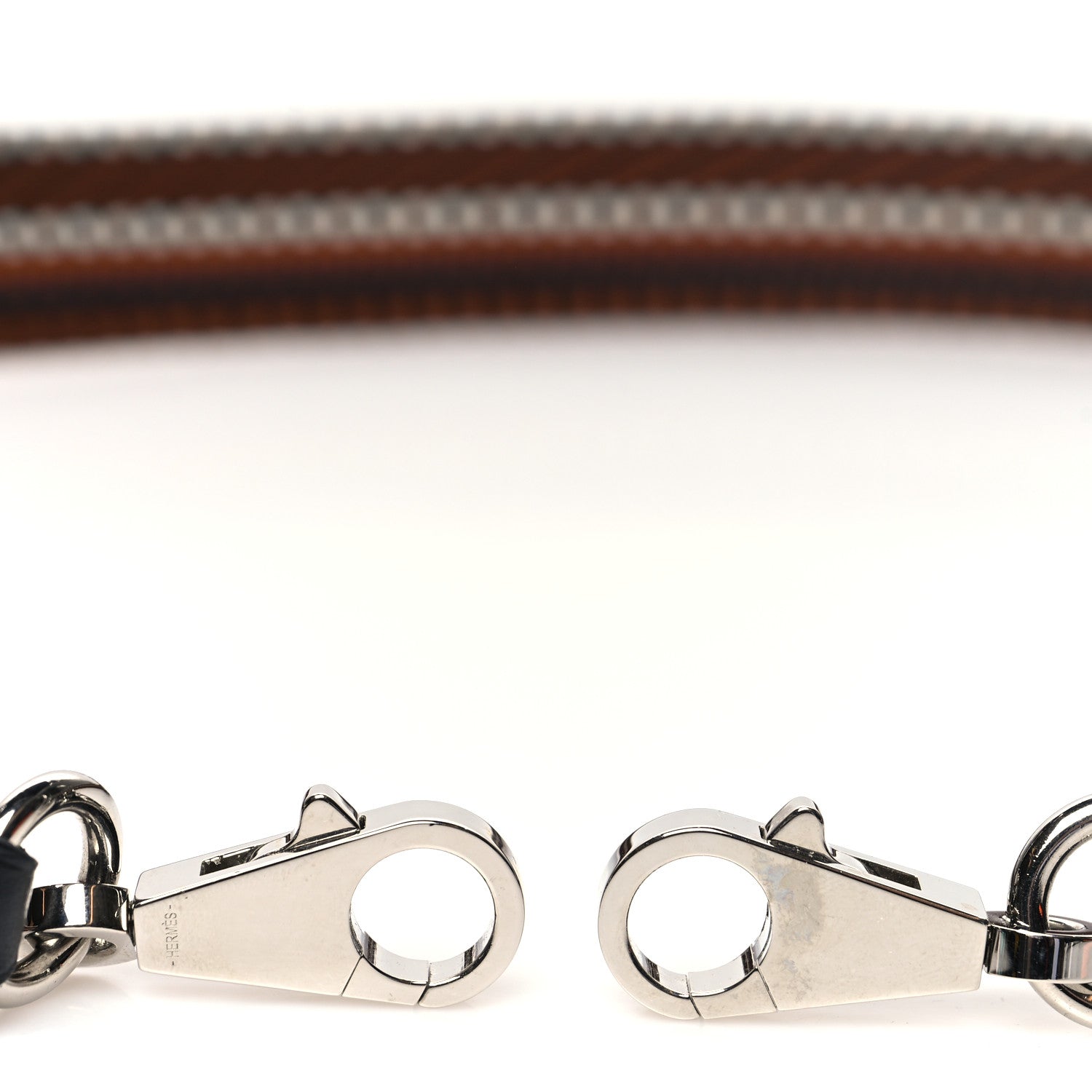 Hermes Toile Swift 25mm Grand Mousquetons Sangle Cavale Shoulder Strap Noisette Black 3 of 6