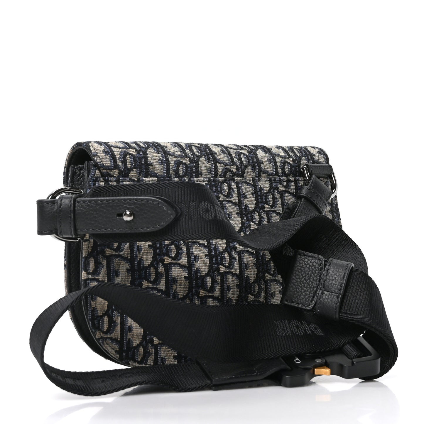 Oblique Saddle Messenger Pouch Beige Black