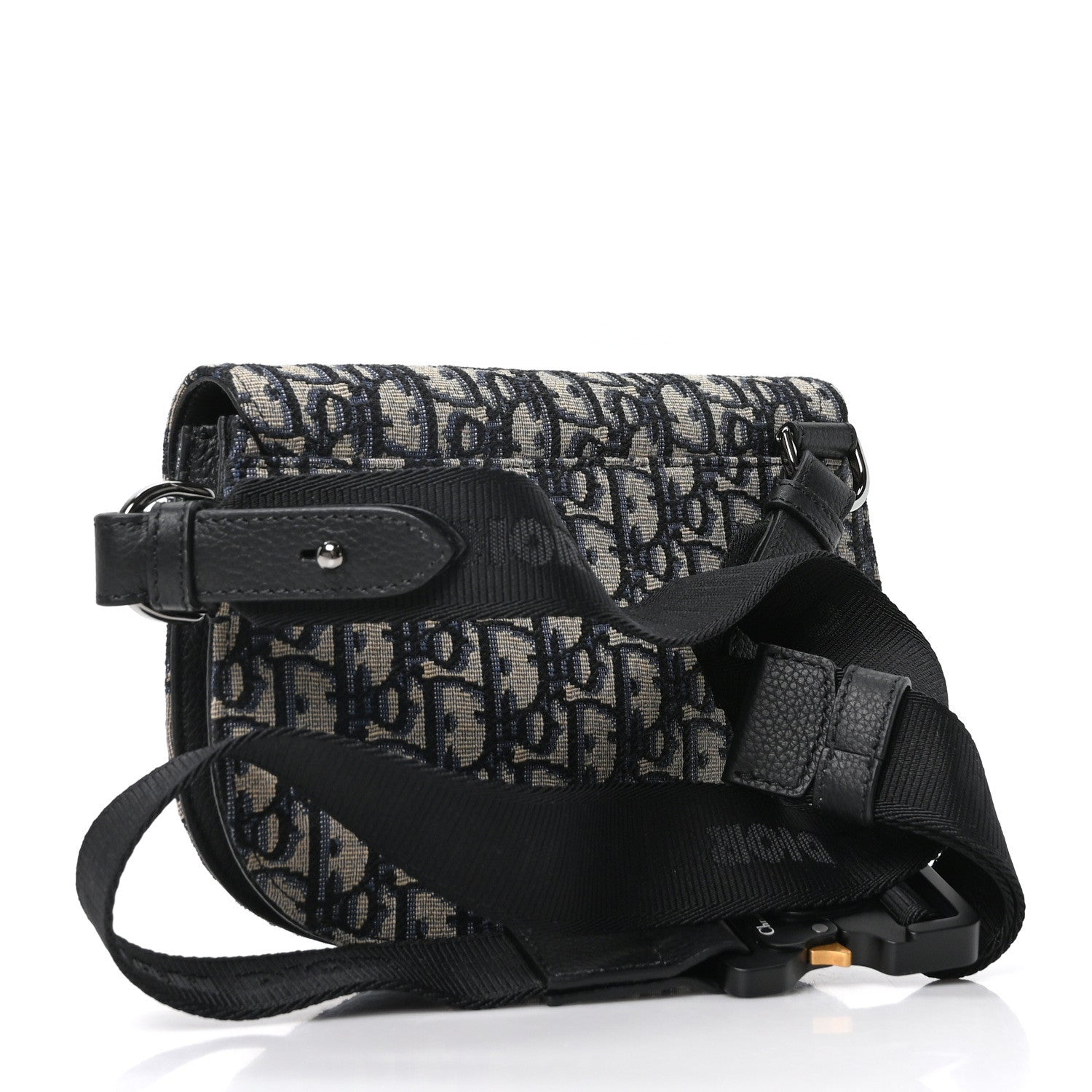 Christian Dior Oblique Saddle Messenger Pouch Beige Black 3 of 9