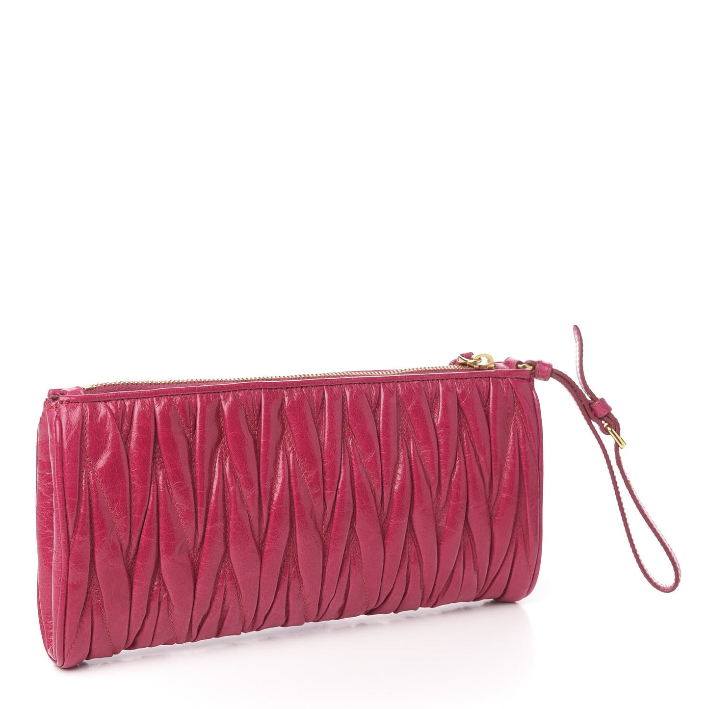 Nappa Matelasse Lux Wristlet Fuxia