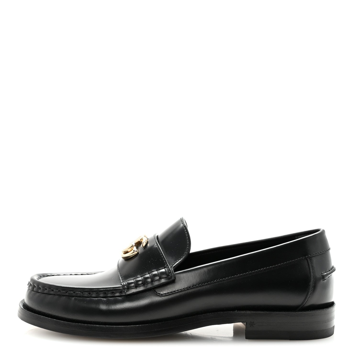 Gucci Calfskin Millennial Ribot Womens GG Loafers 37.5 Black 1 of 10