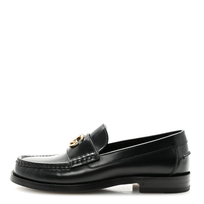 Gucci Calfskin Millennial Ribot Womens GG Loafers 37.5 Black 1 of 10