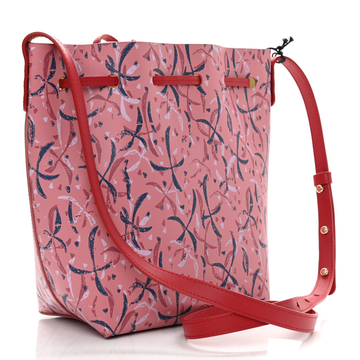 Mansur Gavriel X MARC CAMILLE CHAIMOWICZ Calfskin Mini Bucket Bag Pink Blue 3 of 11