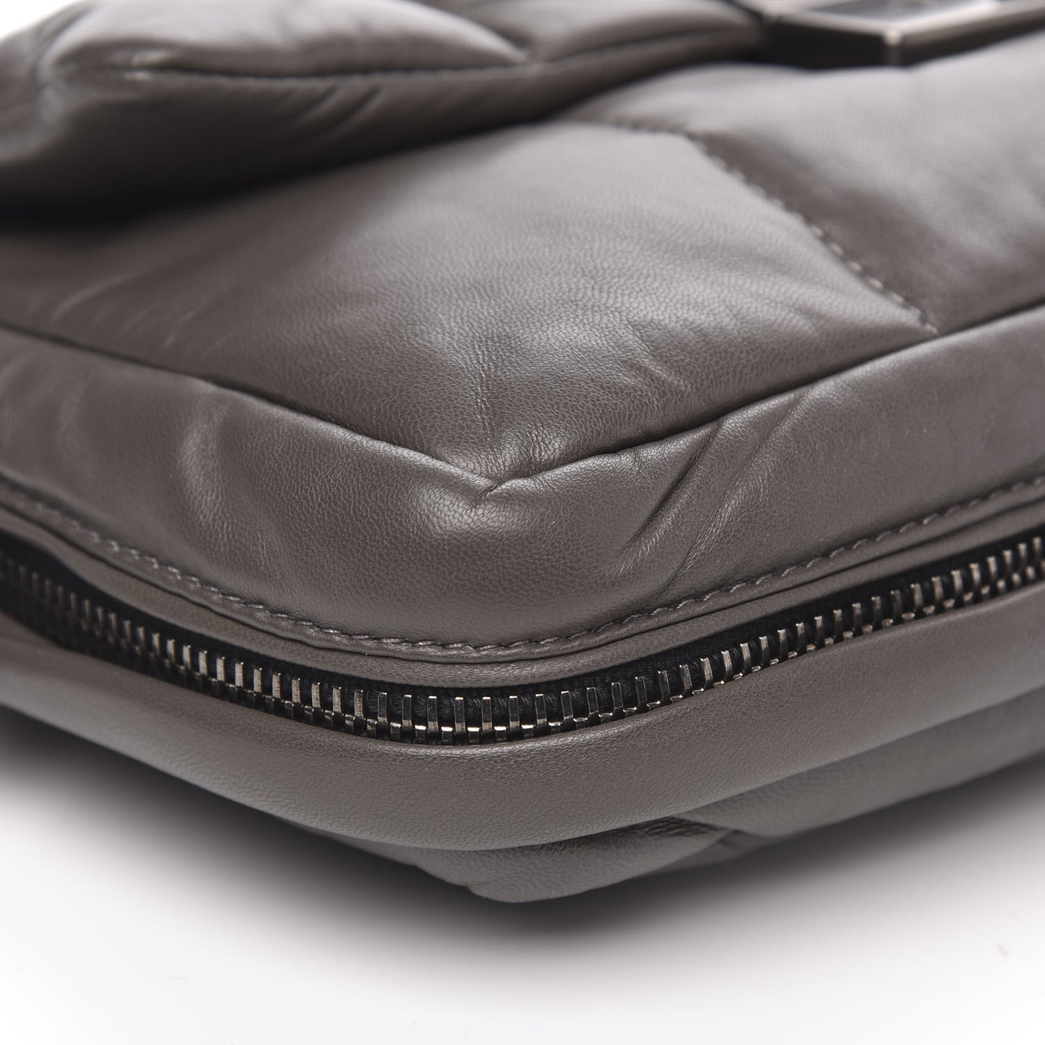 Prada Nappa Bomber Sound Chain Flap Shoulder Bag Ardesia 8 of 9