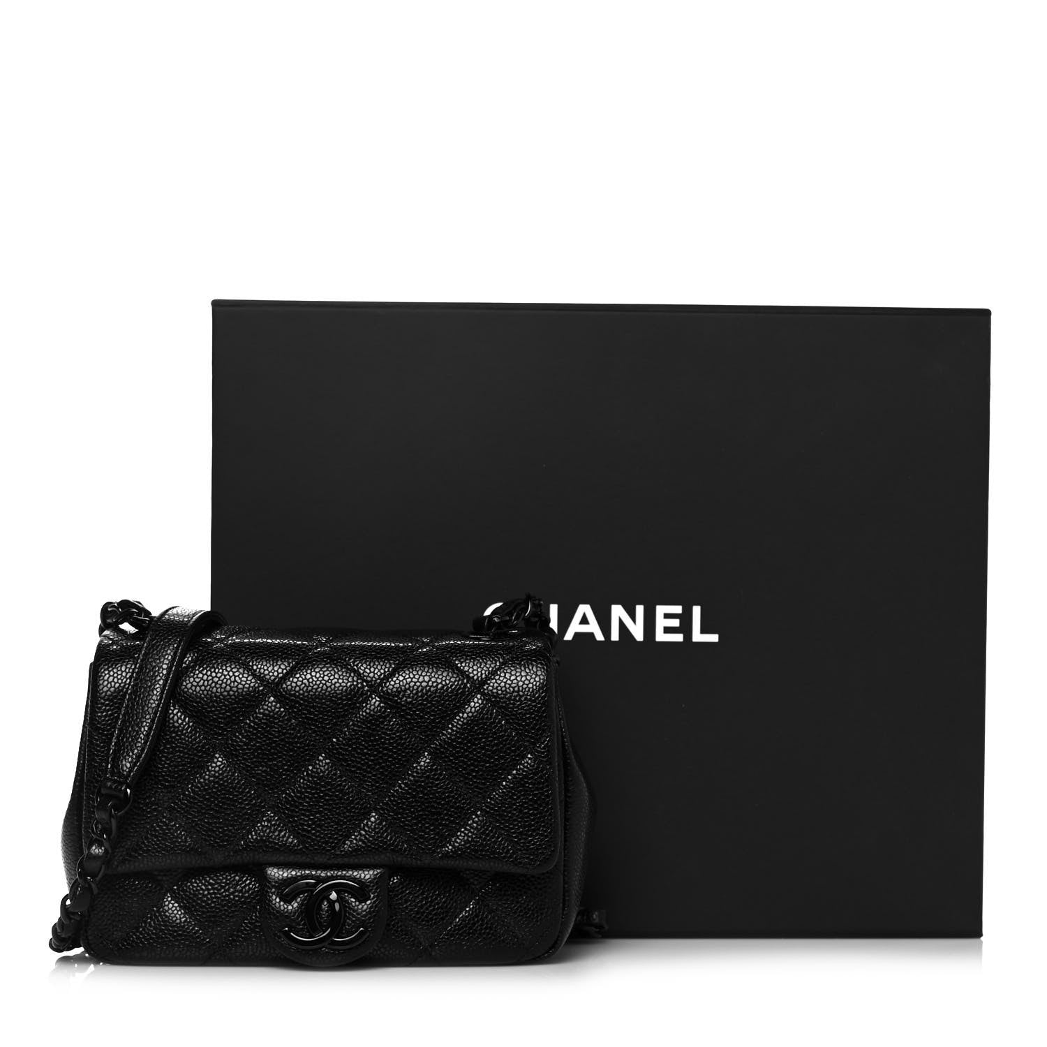 Chanel Caviar Quilted Incognito Mini Square Flap Black 10 of 10