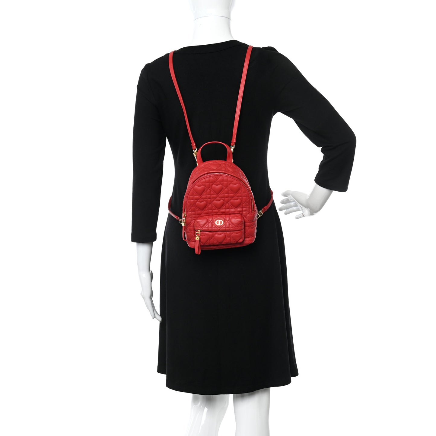 Lambskin Cannage Dioramour Mini Backpack Bright Red