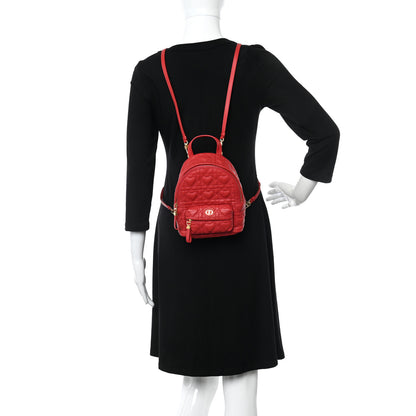 Christian Dior Lambskin Cannage Dioramour Mini Backpack Bright Red 2 of 12