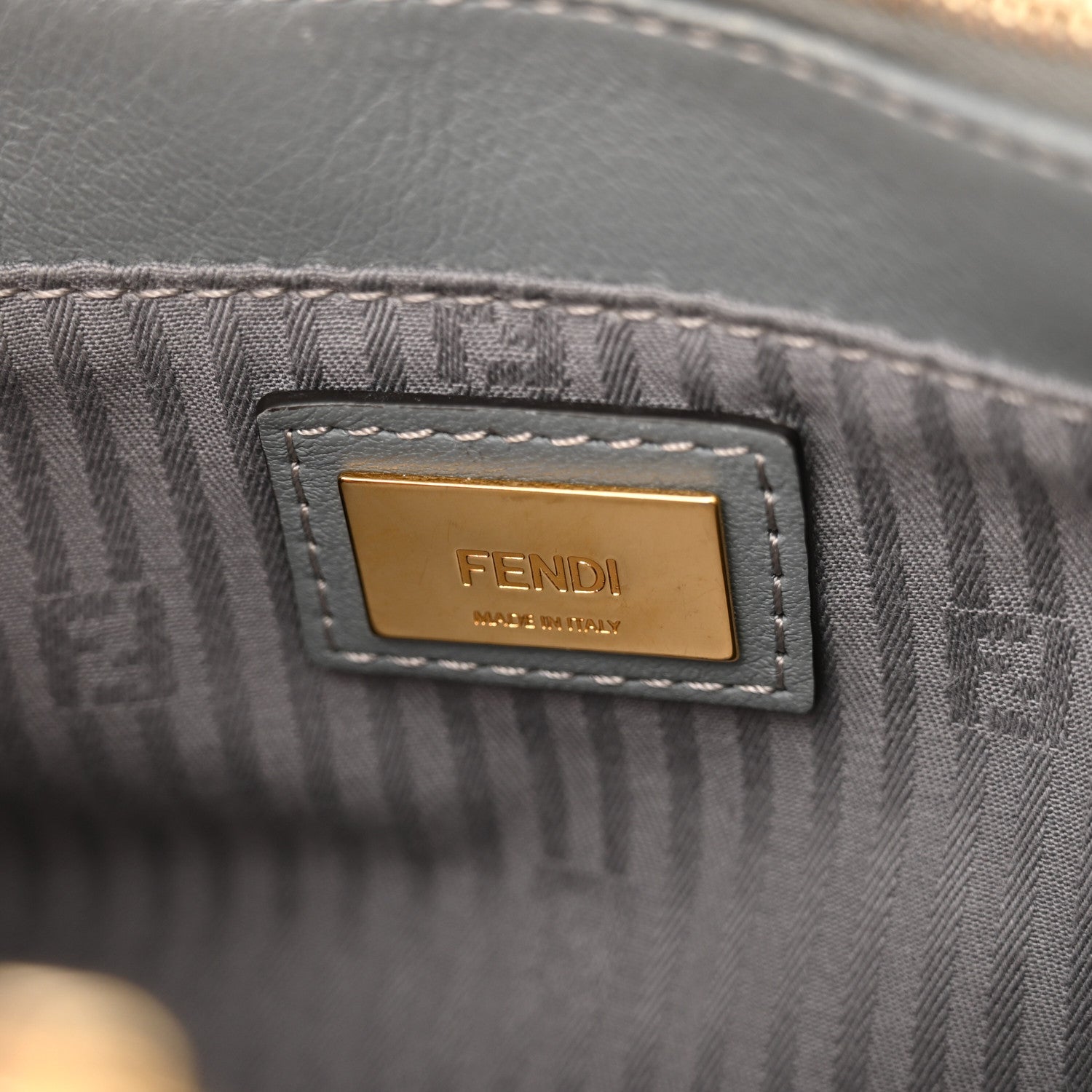 Fendi Vitello Elite Petite 2Jours Tote Grigio Grigio Chiaro 6 of 12