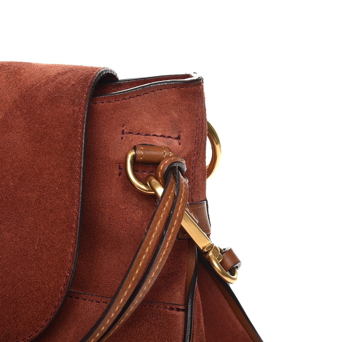 Suede Studded Small Lexa Shoulder Bag Saffron Red