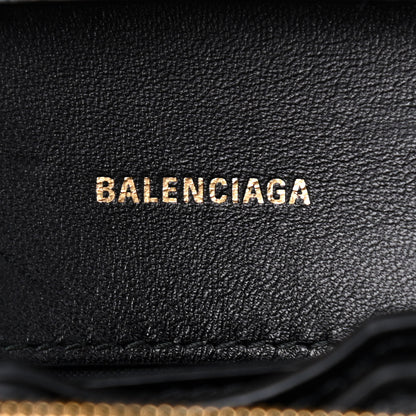 Balenciaga Shiny Calfskin Crocodile Embossed Small B Bag Black 8 of 9