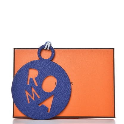 Hermes Togo Epsom Petit H Roma Bag Charm Bleu Lin Bleu Electrique 4 of 4