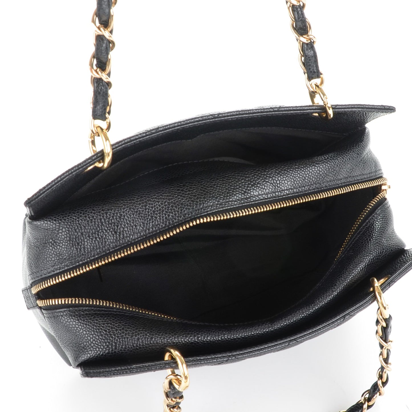 Caviar Quilted Petit Timeless Tote PTT Black