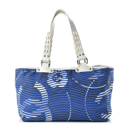 Chanel Canvas Camellia Flower Beach Tote Blue 1 of 17