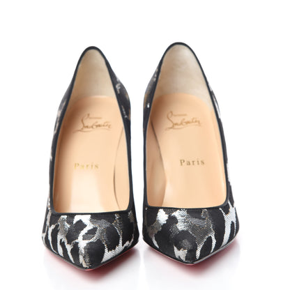Christian Louboutin Lurex Feline Decollete 554 85 Pumps Black Gold 2 of 11