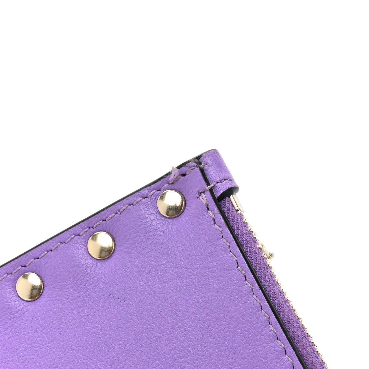 Valentino Garavani Calfskin Rockstud Coin Case Card Holder Glicine 12 of 12