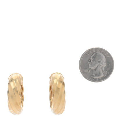 David Yurman Yellow Gold Cable Edge Hoop Earrings 2 of 5