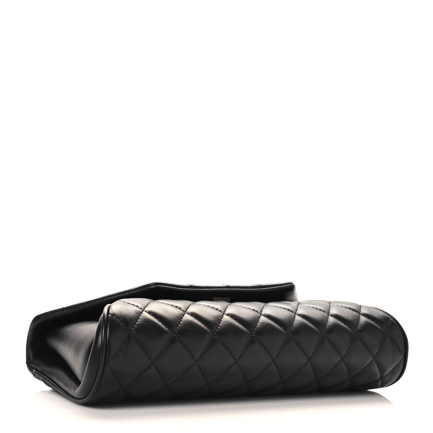 Lambskin Quilted Fold Up Again Clutch Black