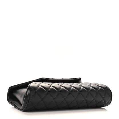 Chanel Lambskin Quilted Fold Up Again Clutch Black 4 of 10