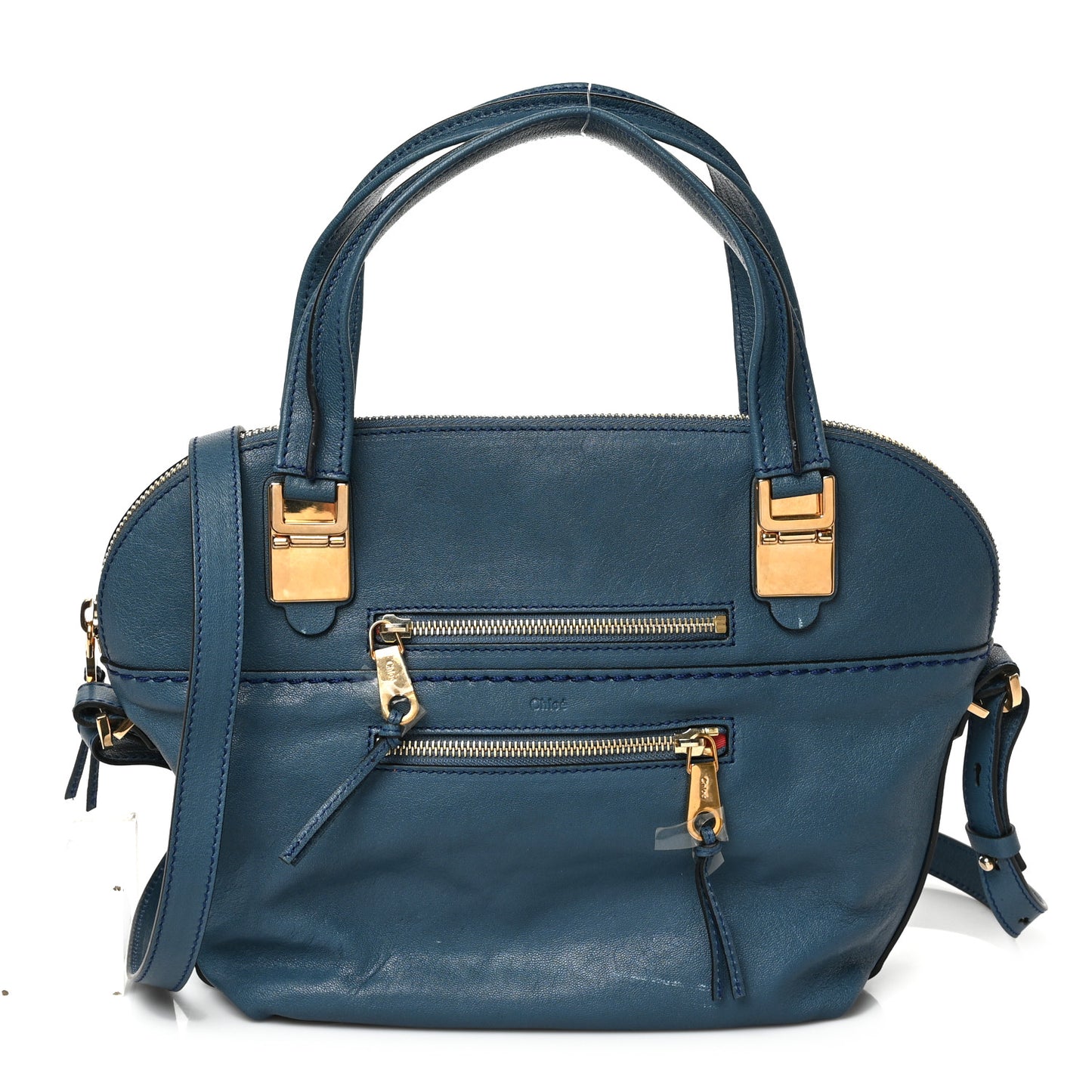 Leather Medium Angie Shoulder Bag Fjord Blue