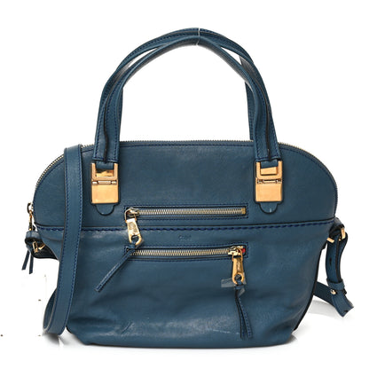 Chloe Leather Medium Angie Shoulder Bag Fjord Blue 1 of 8