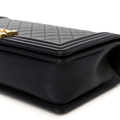 Chanel Lambskin Quilted New Medium Boy Flap Dark Purple 10 of 10