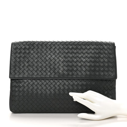 Bottega Veneta Nappa Intrecciato Flap Clutch Grey 2 of 8