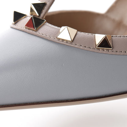 Valentino Garavani Calfskin Nappa Rockstud Ankle Strap 100mm Pumps 36 Pastel Grey Poudre 8 of 10