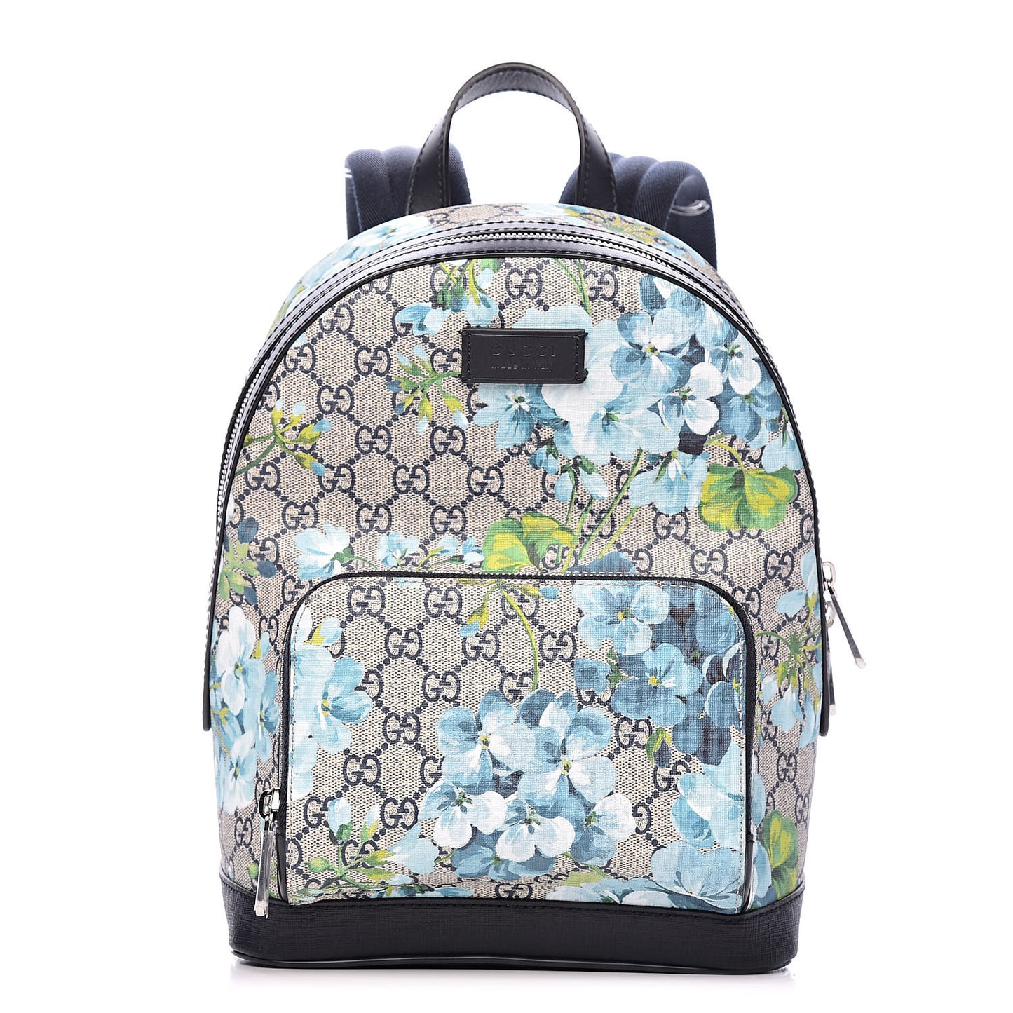 GG Supreme Monogram Blooms Small Day Backpack Blue