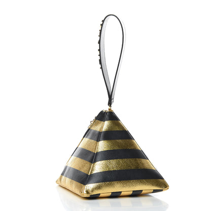 Chanel Metallic Lambskin CC Kheops Pyramid Bag Gold Black 3 of 7