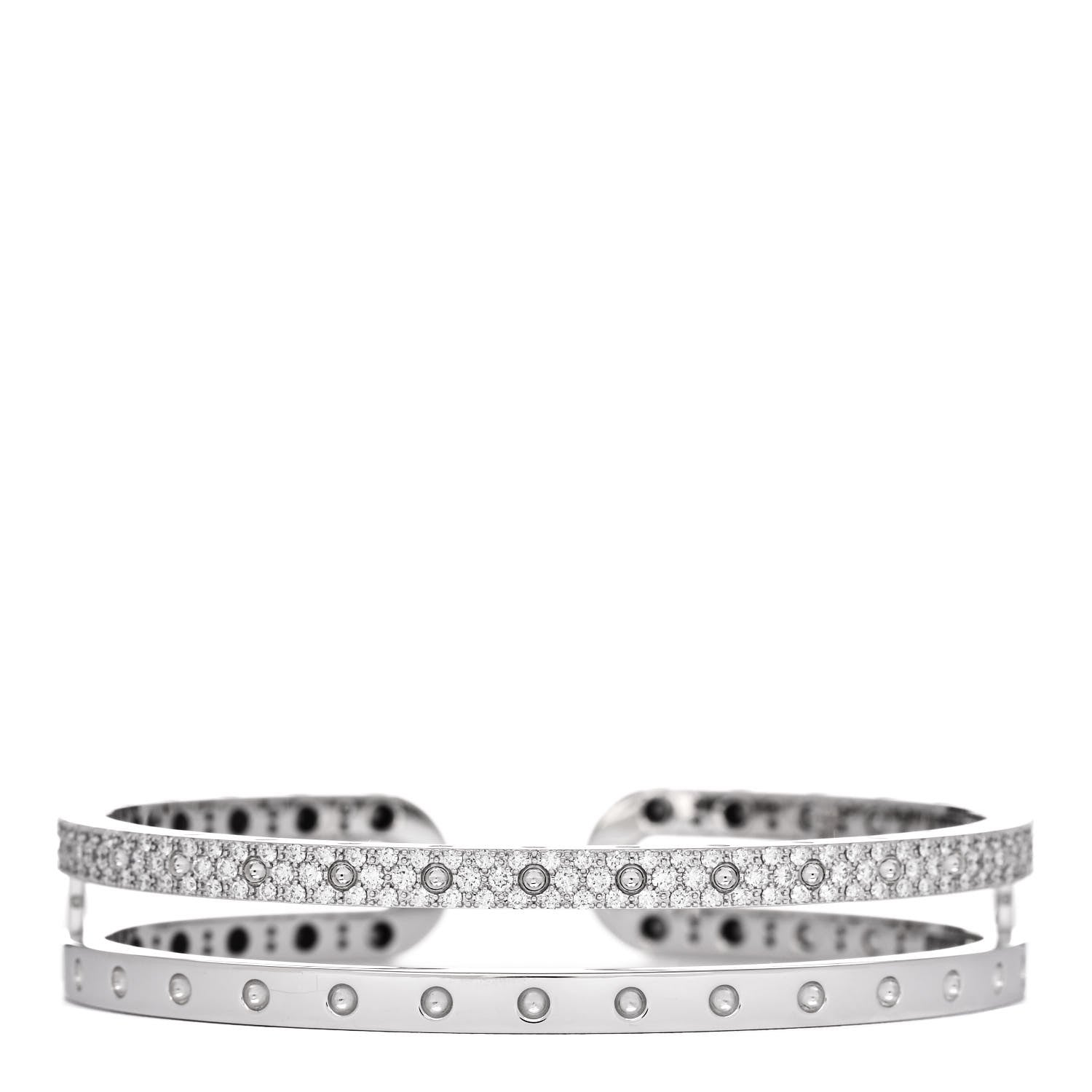 Roberto Coin 18K White Gold Diamond Pois Moi Double Symphony Bracelet 1 of 3