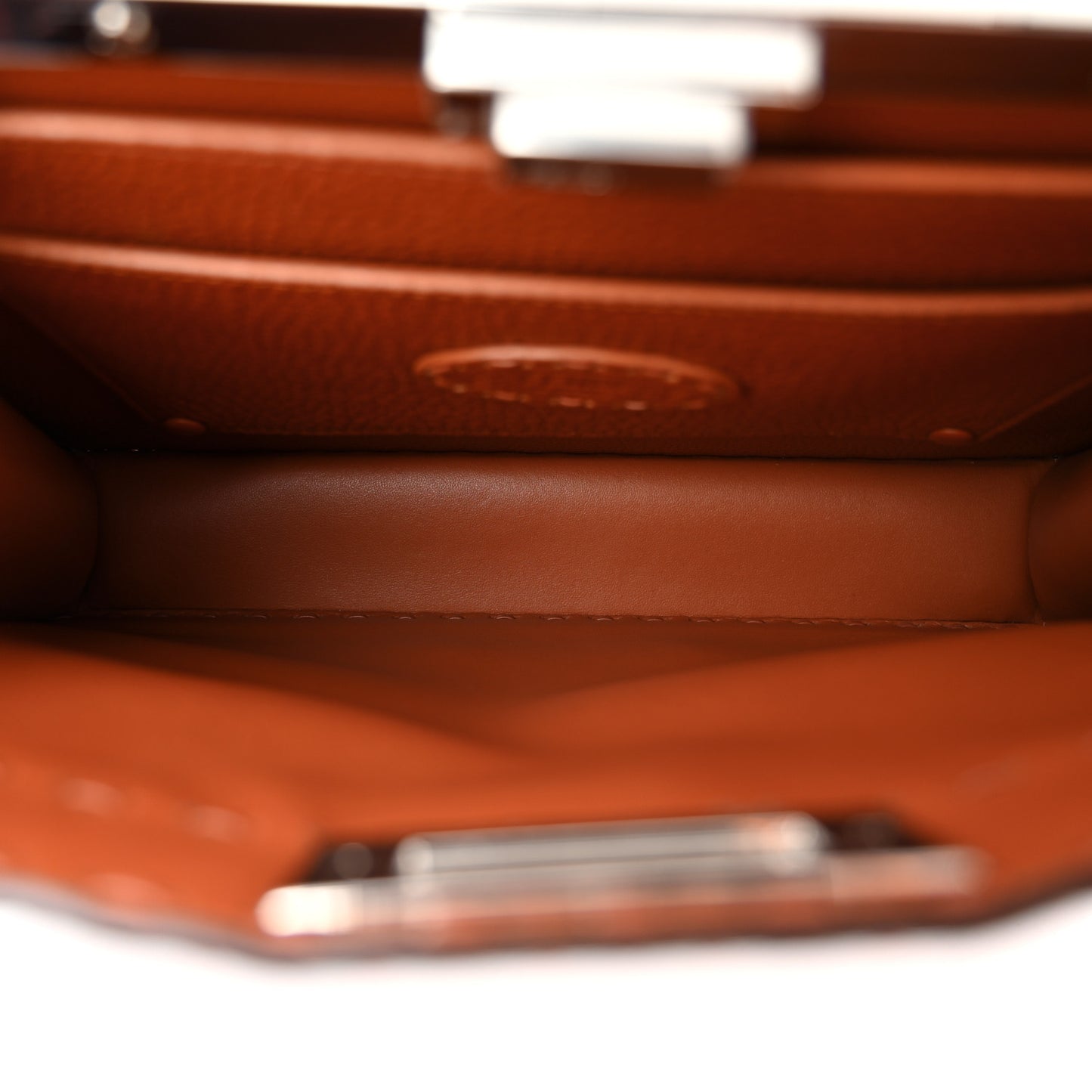 Cuoio Roma Sellerissima Nappa Sintetica Tape Stitch Medium Peekaboo I SEE U Satchel Brandy