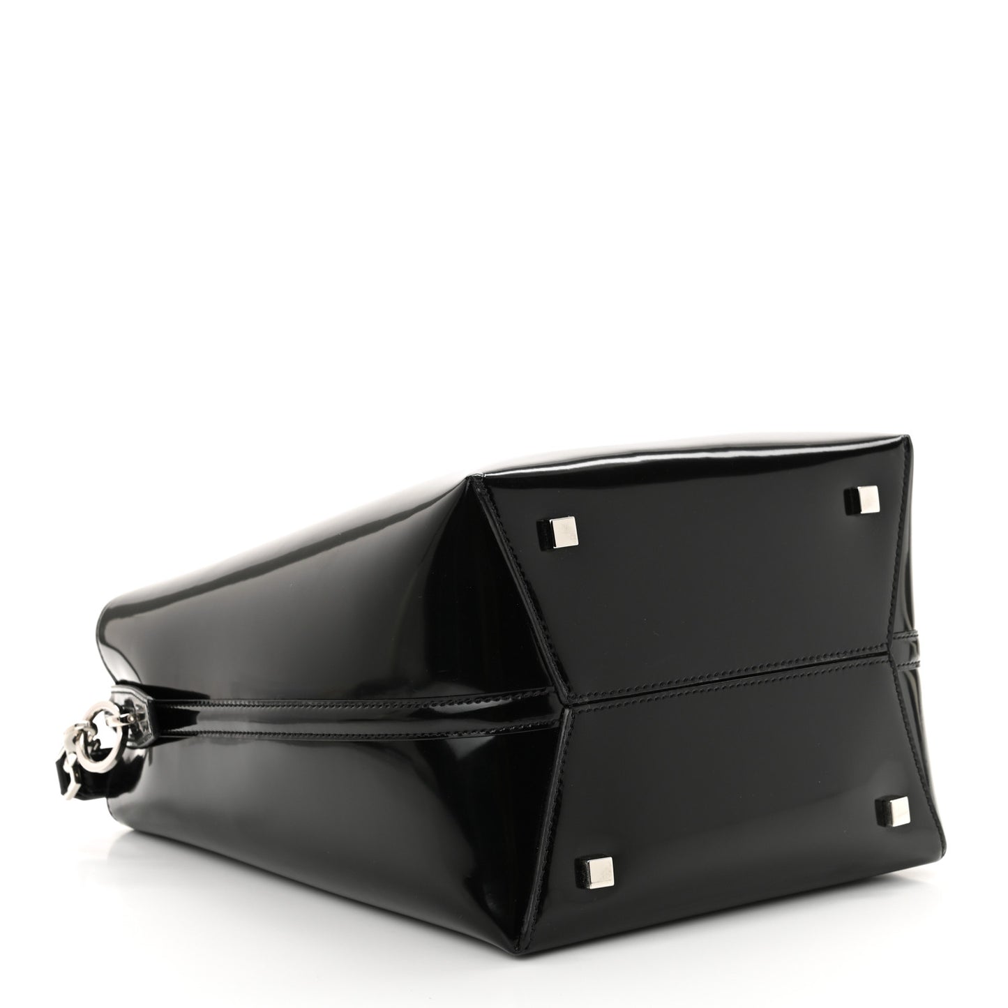 Patent Calfskin Le 37 Bucket Bag Black