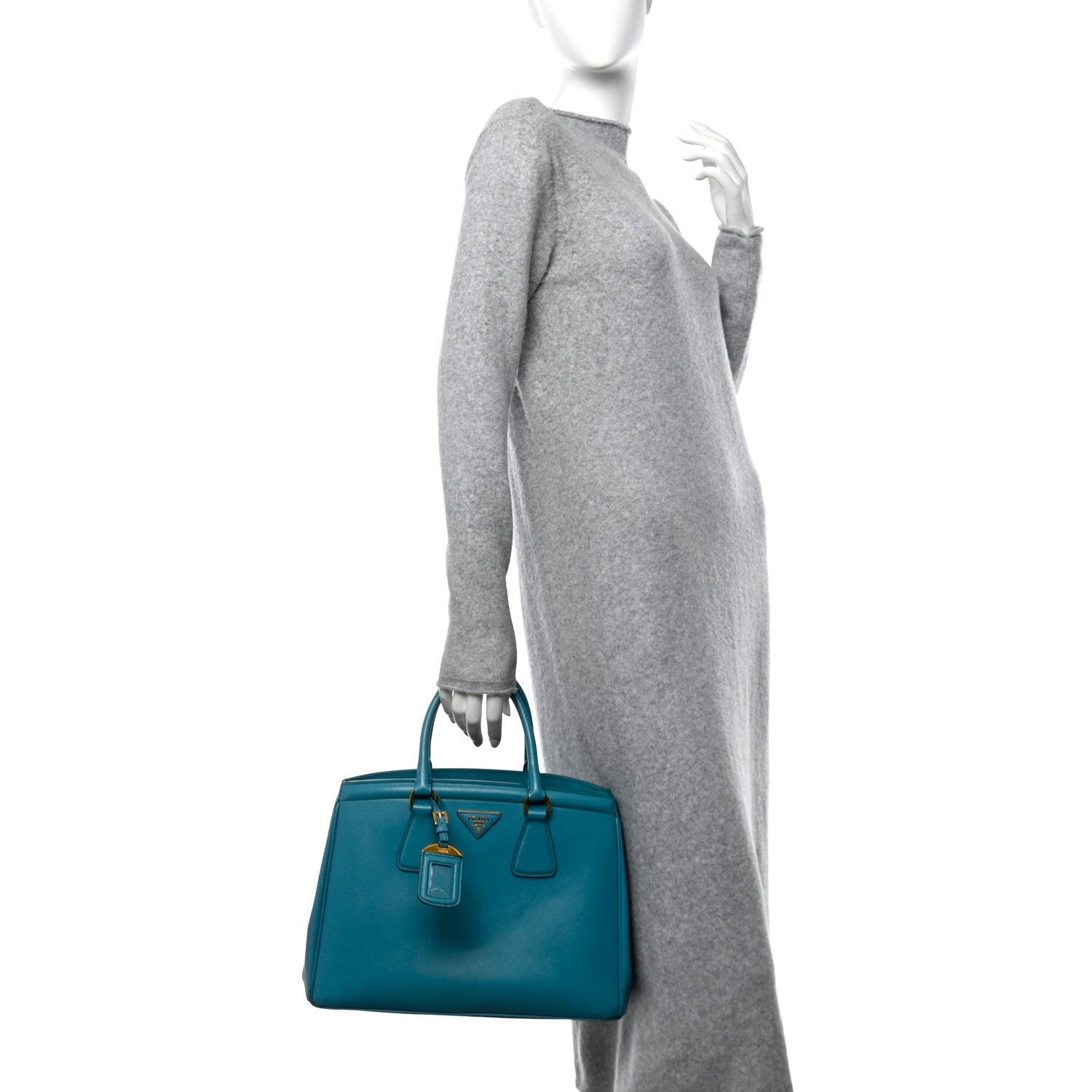 Prada Saffiano Lux Parabole Tote Turchese 2 of 13