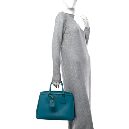 Prada Saffiano Lux Parabole Tote Turchese 2 of 13