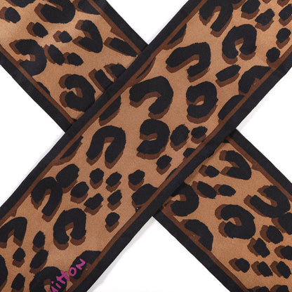 Louis Vuitton Silk Leopard Bandeau Scarf Marron 4 of 4