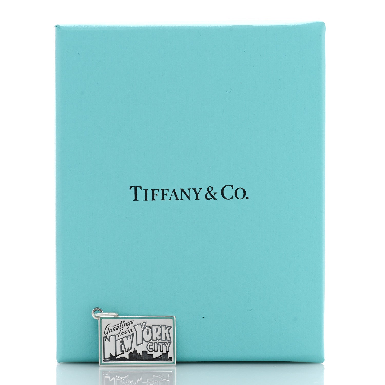 Tiffany Sterling Silver Enamel New York Postcard Charm Blue 4 of 4