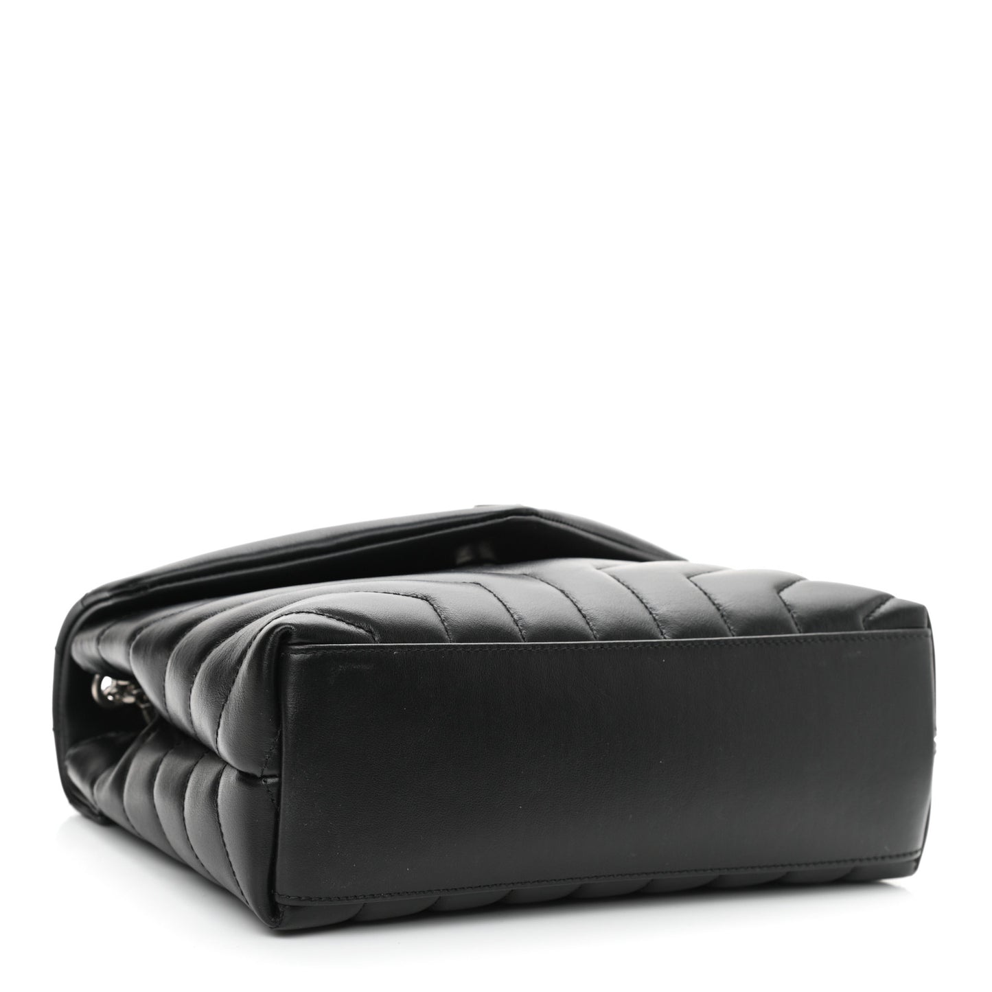 Calfskin Y Quilted Monogram Small Loulou Chain Satchel Black