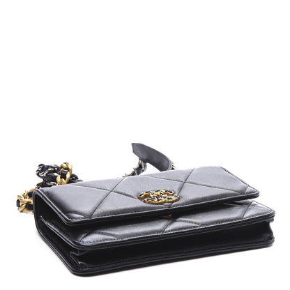 Chanel Lambskin Quilted 19 Wallet On Chain WOC Black 3 of 11