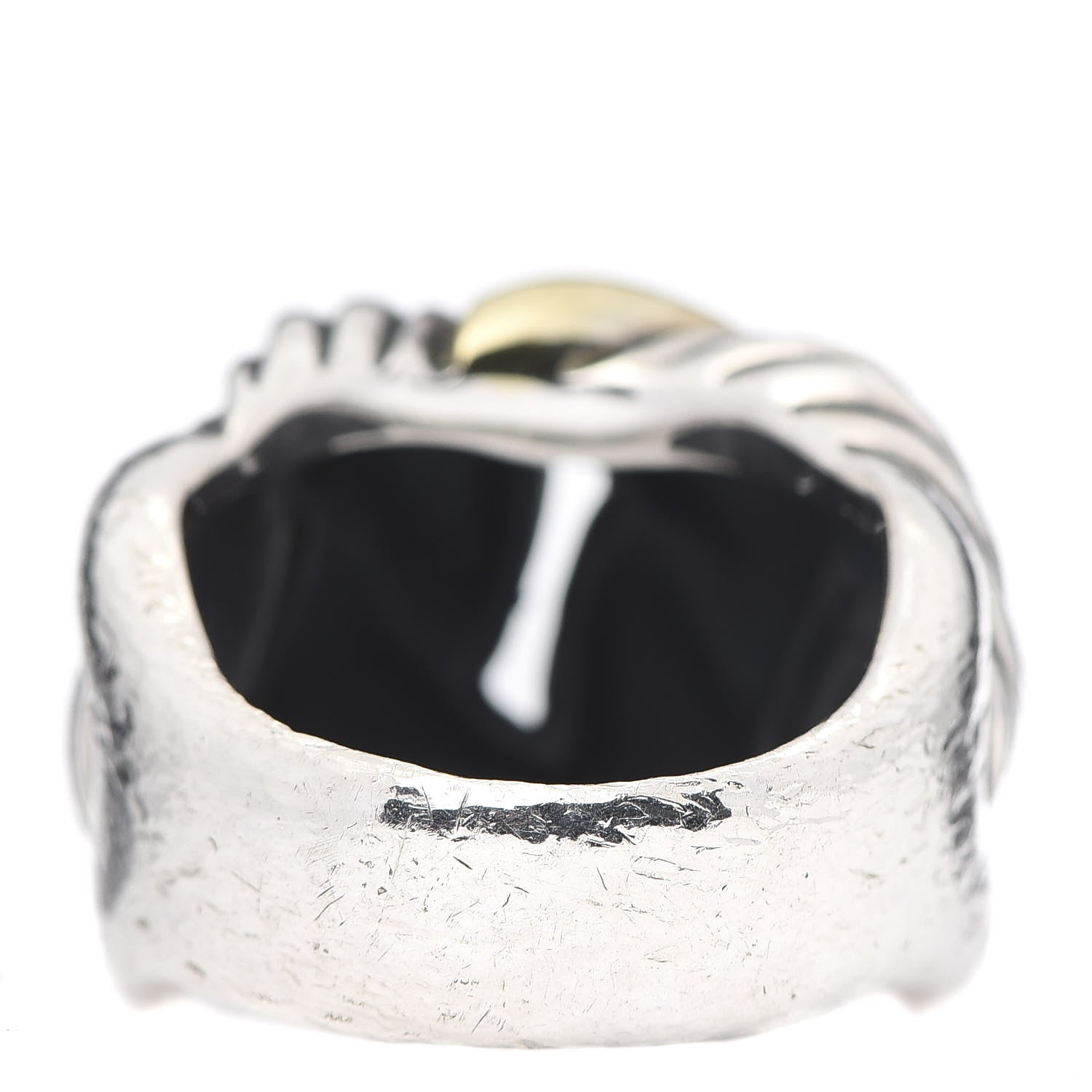 David Yurman Sterling Silver 18K Yellow Gold 20mm Cordelia Ring 57 8 4 of 5