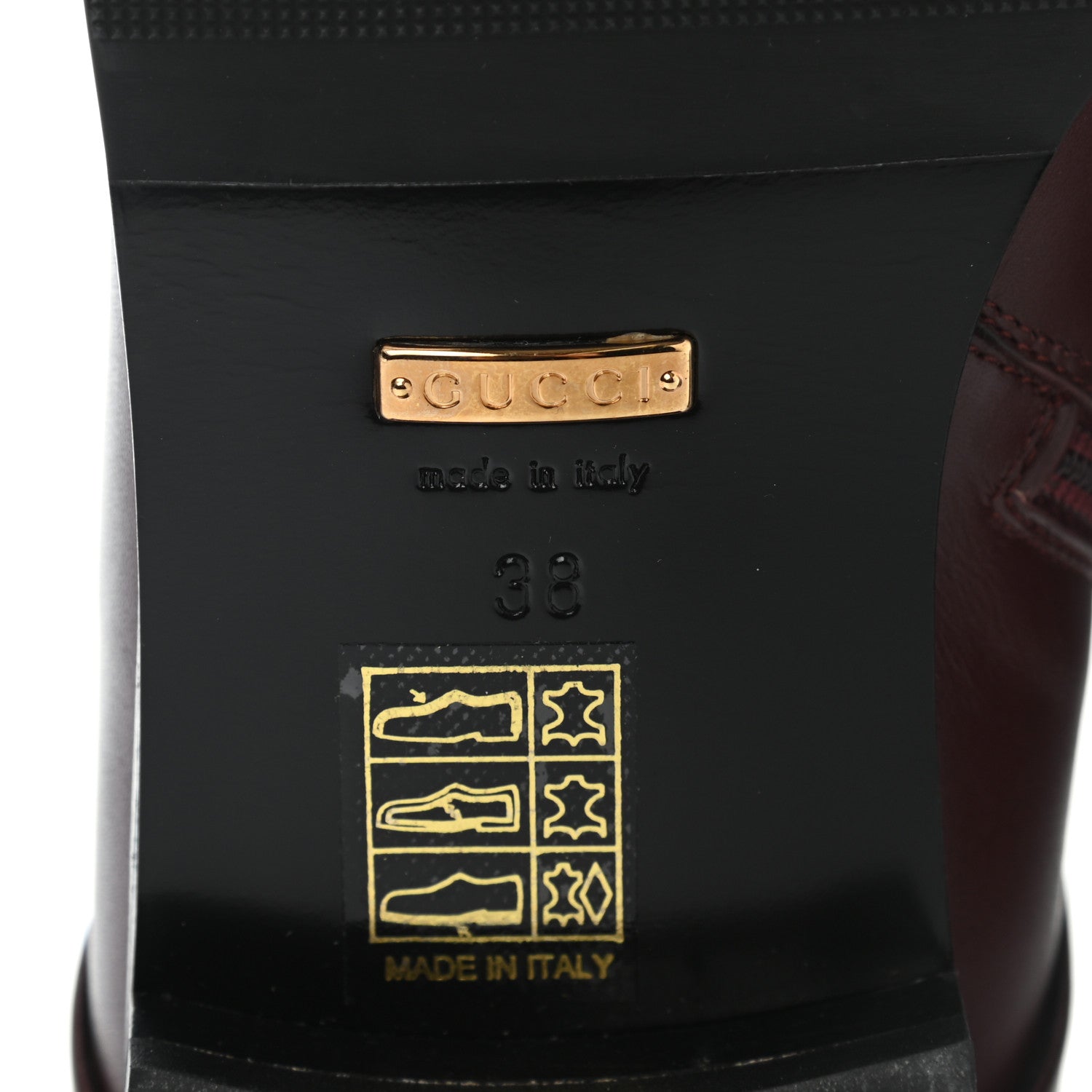 Gucci Calfskin Womens GG Ankle Boots 38 Vintage Bordeaux 10 of 10