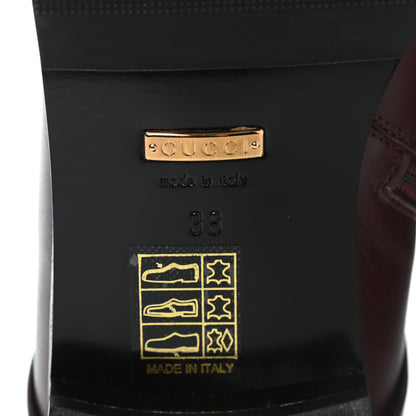 Gucci Calfskin Womens GG Ankle Boots 38 Vintage Bordeaux 10 of 10