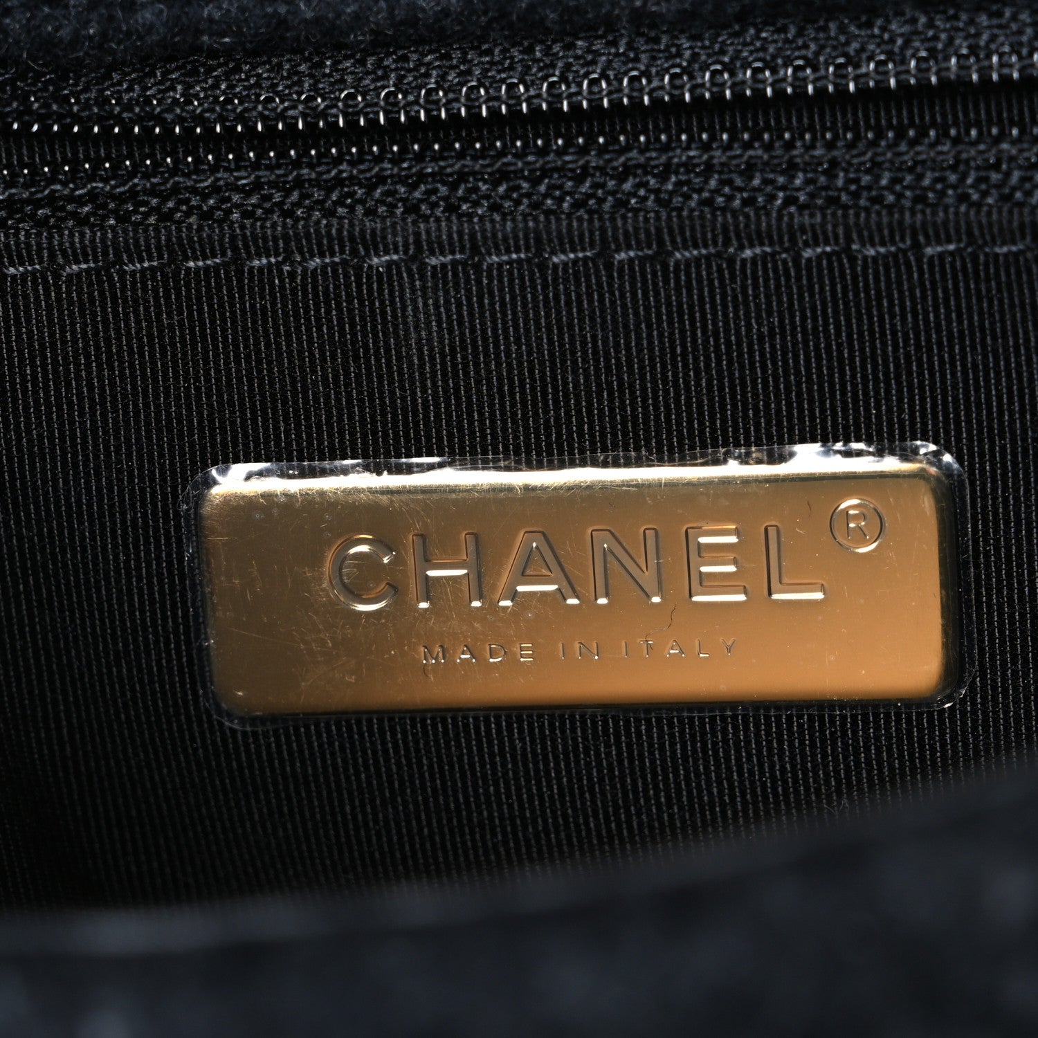 Chanel Wool Quilted Medium Chanel 19 Flap Black Grey 6 of 11