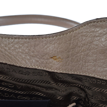 Prada Vitello Daino Pushlock Tote Visone 9 of 13