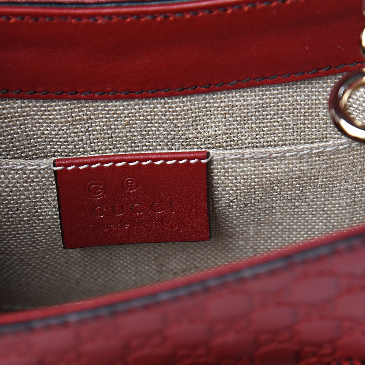 Soft Microguccissima Mini Emily Chain Shoulder Bag Rosso