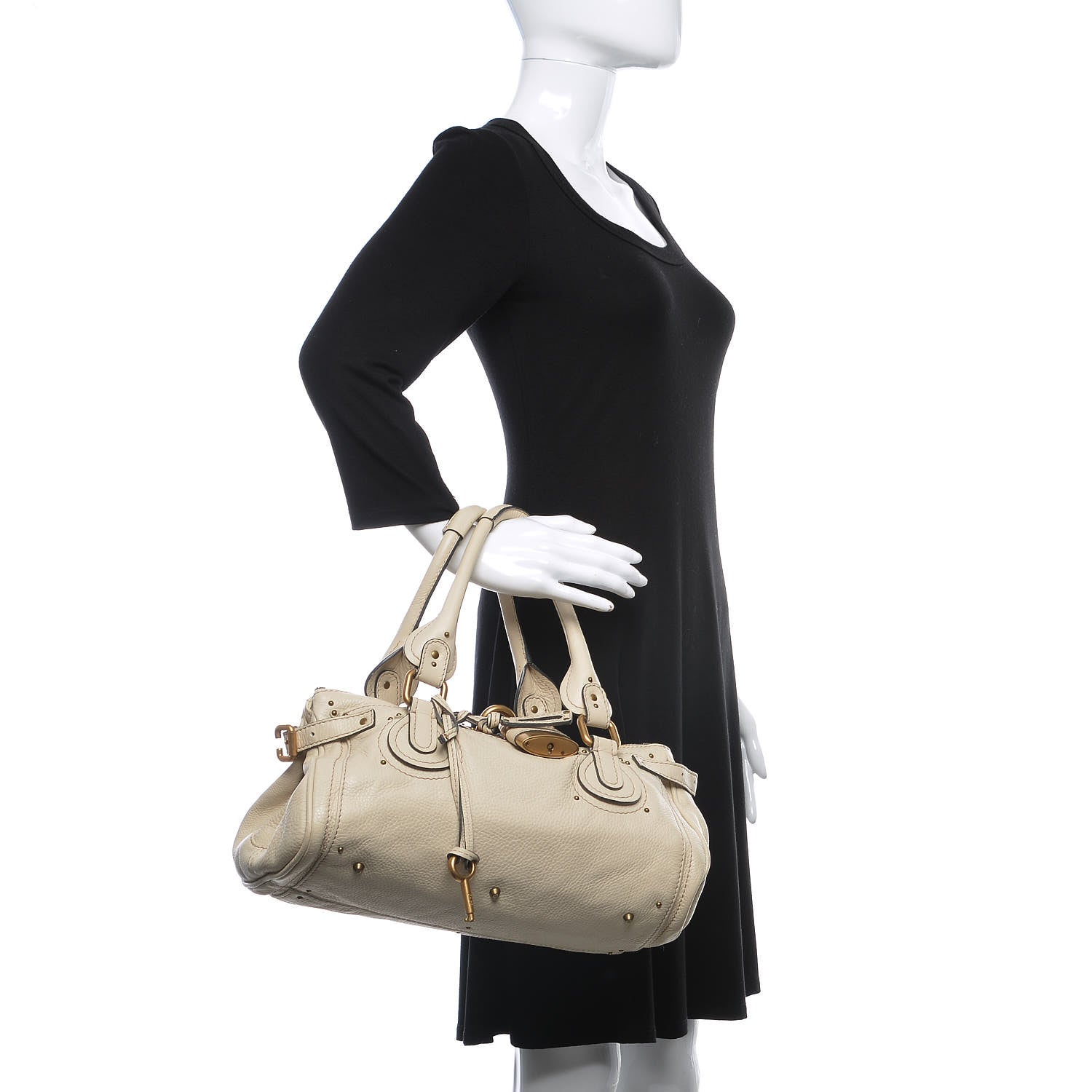 Chloe Calfskin Medium Paddington Satchel Off White 2 of 9
